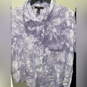 Purple tie dye button up